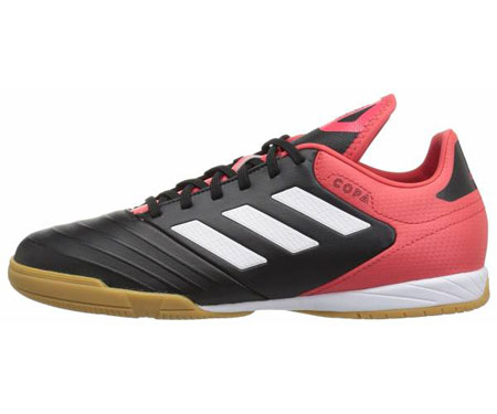 red and black futsal sneakers from Adidas